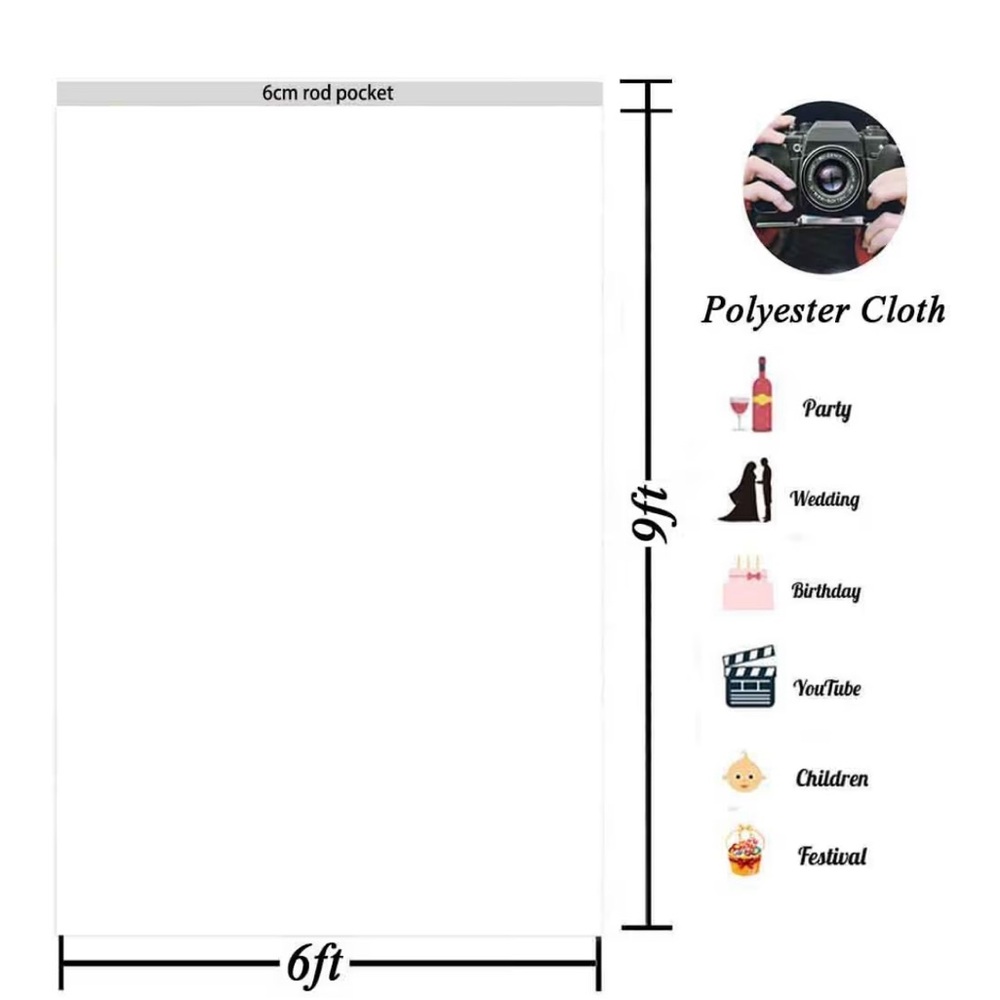 White Photography Backdrop - Stand Not Included - Picture 6 of 8